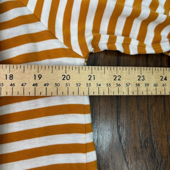 Michael Michael Kors Top Medium Orange White Striped Bell Sleeve Shirt Women's - Picture 9 of 12
